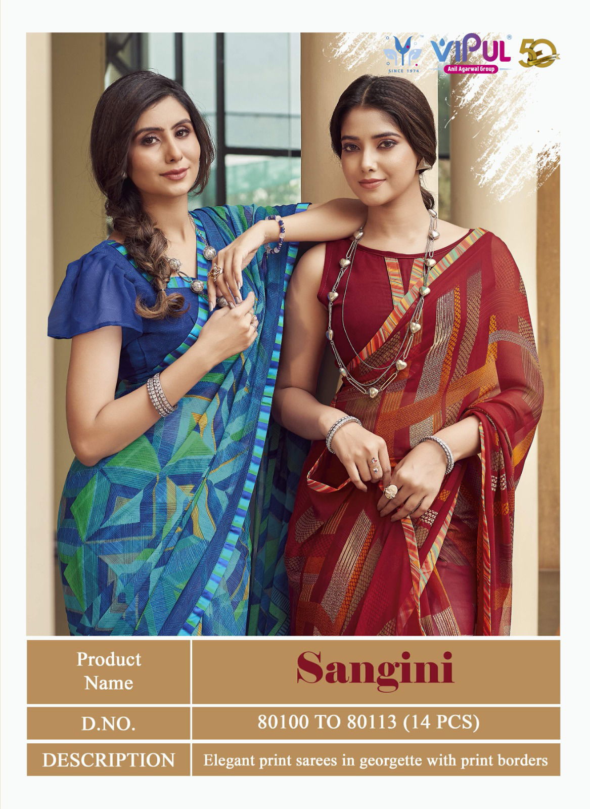 Sangini by Vipul Georgette Printed Sarees Wholesale Clothing Suppliers In India